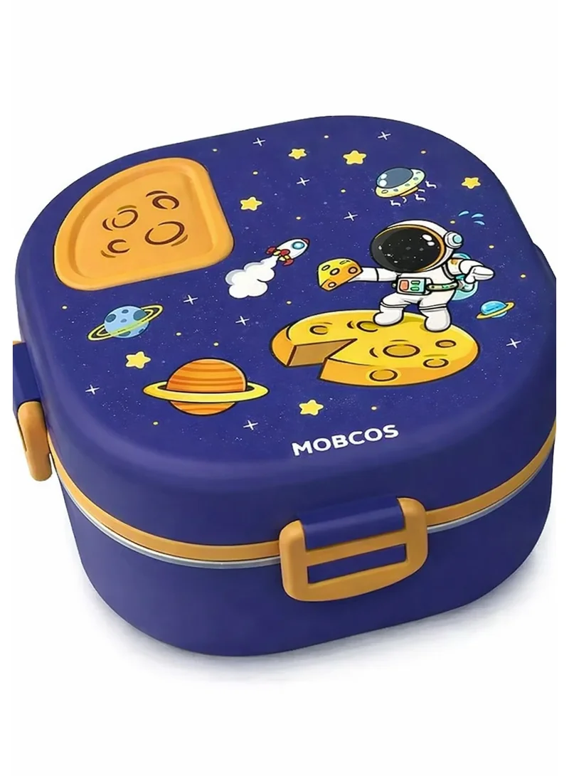 Mobcos Mobcos Stainless Steel Lunch Containers 3 Compartments Lunch Box with Bowl Bento Box for Adult Kids (Blue)
